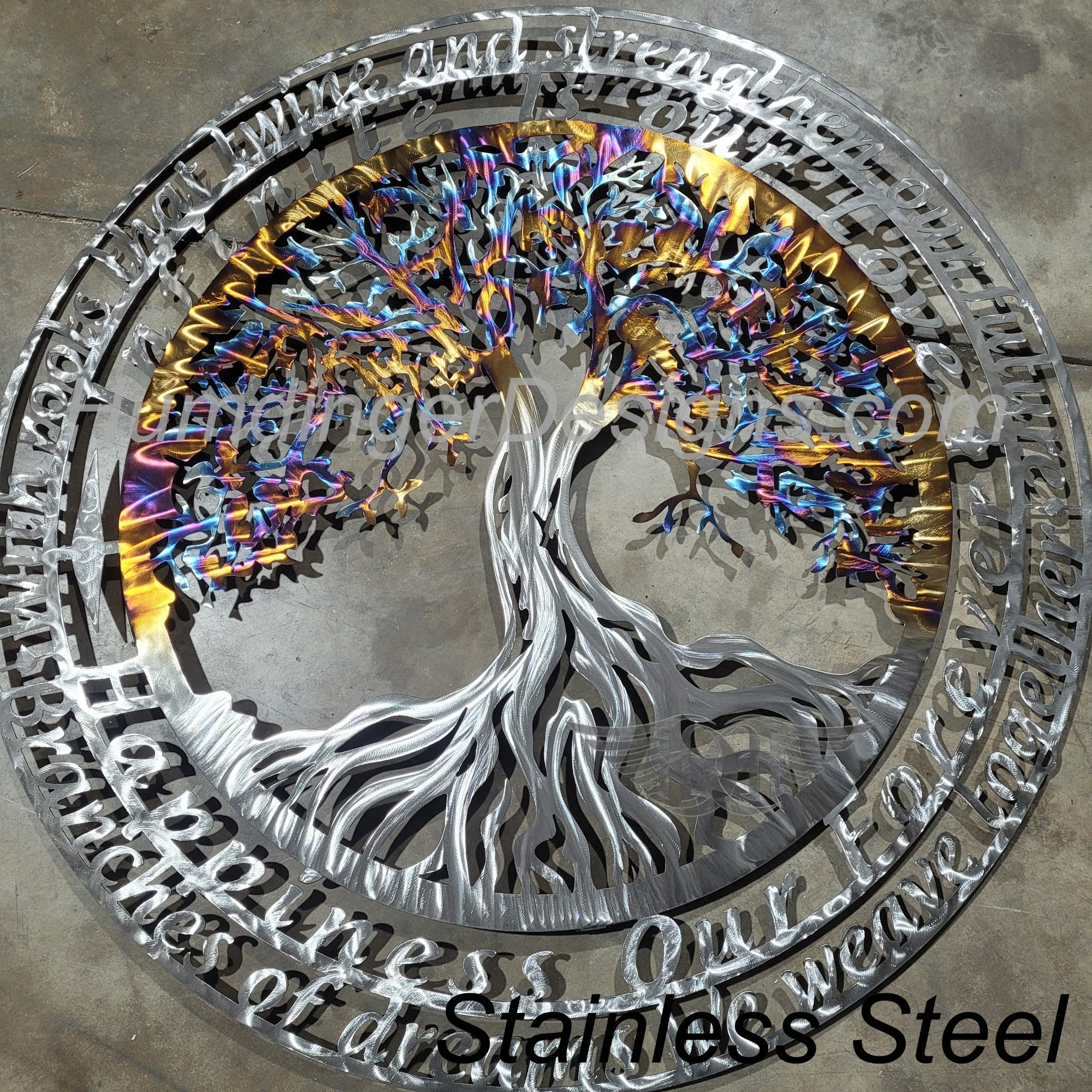 Large Metal Wall Art Stainless Steel Infinity Tree of Life Wall Art 