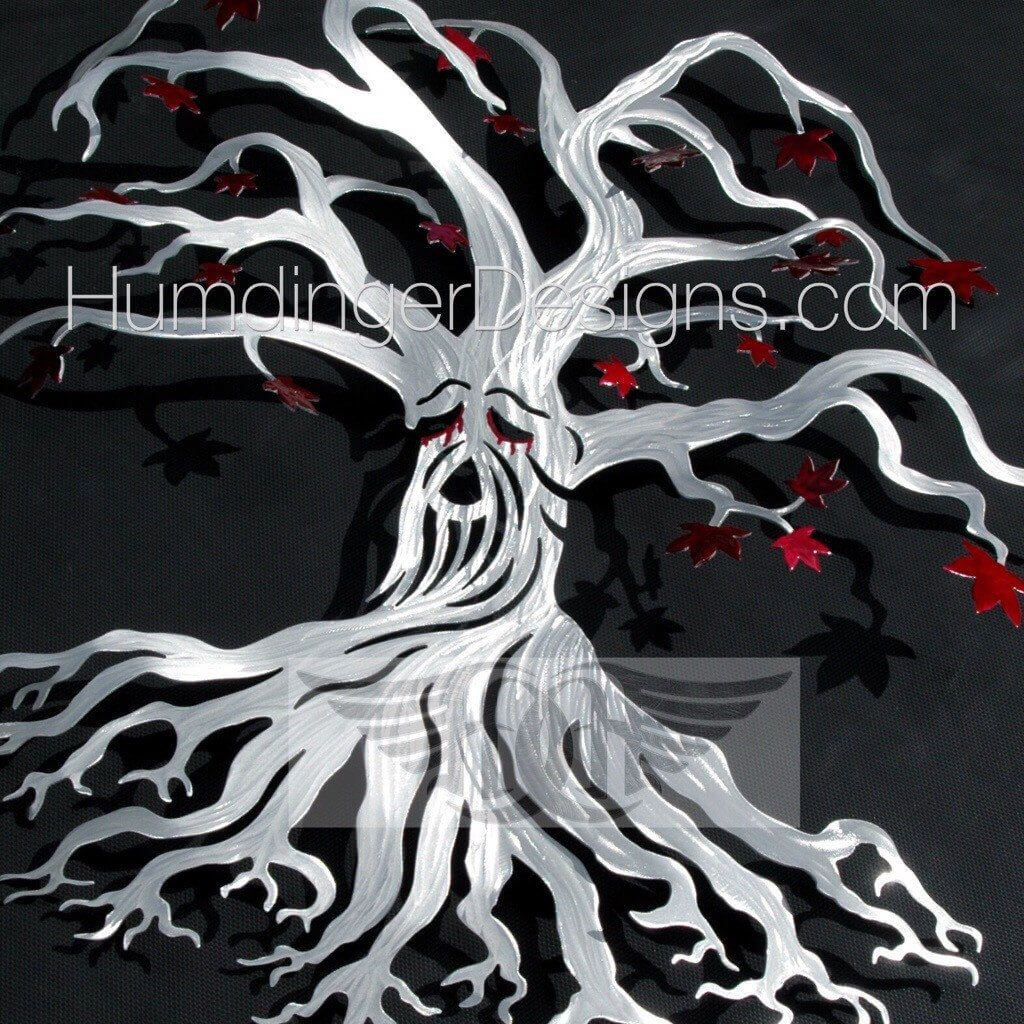 Crying Weirwood Tree Silver with Red Leaves - Humdinger Designs