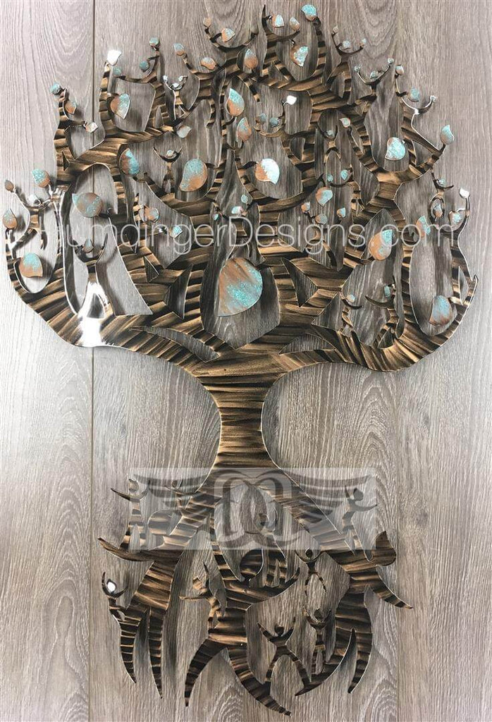 Family Tree Metal Wall Art (Symbolic People Tree)