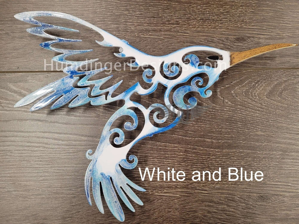 Hummingbird Metal Wall Art (Hand Painted) - Humdinger Designs