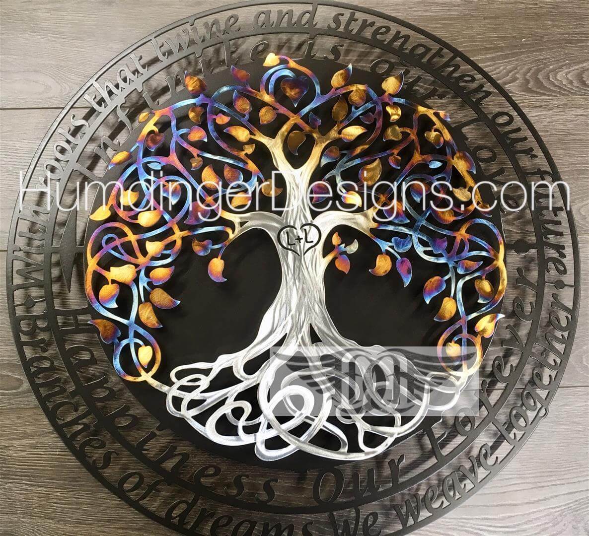 Infinity Tree with Infinity Tree Poem Metal Wall Art