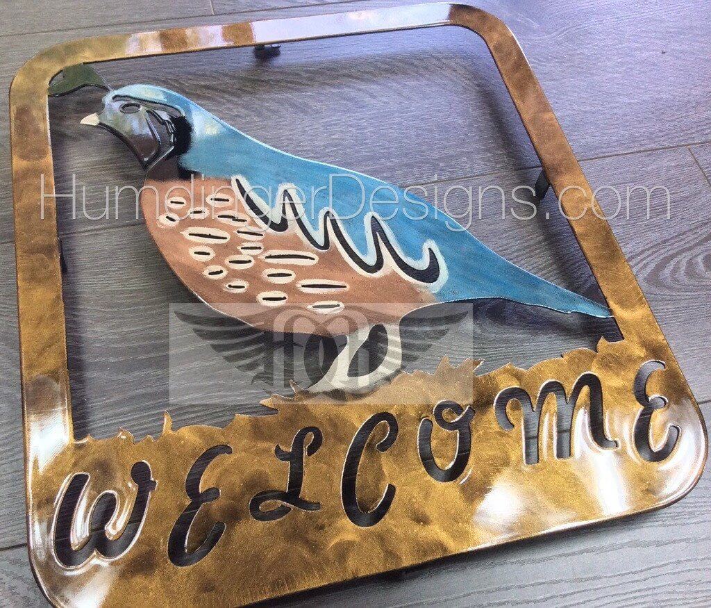 Quail Welcome Sign - Humdinger Designs