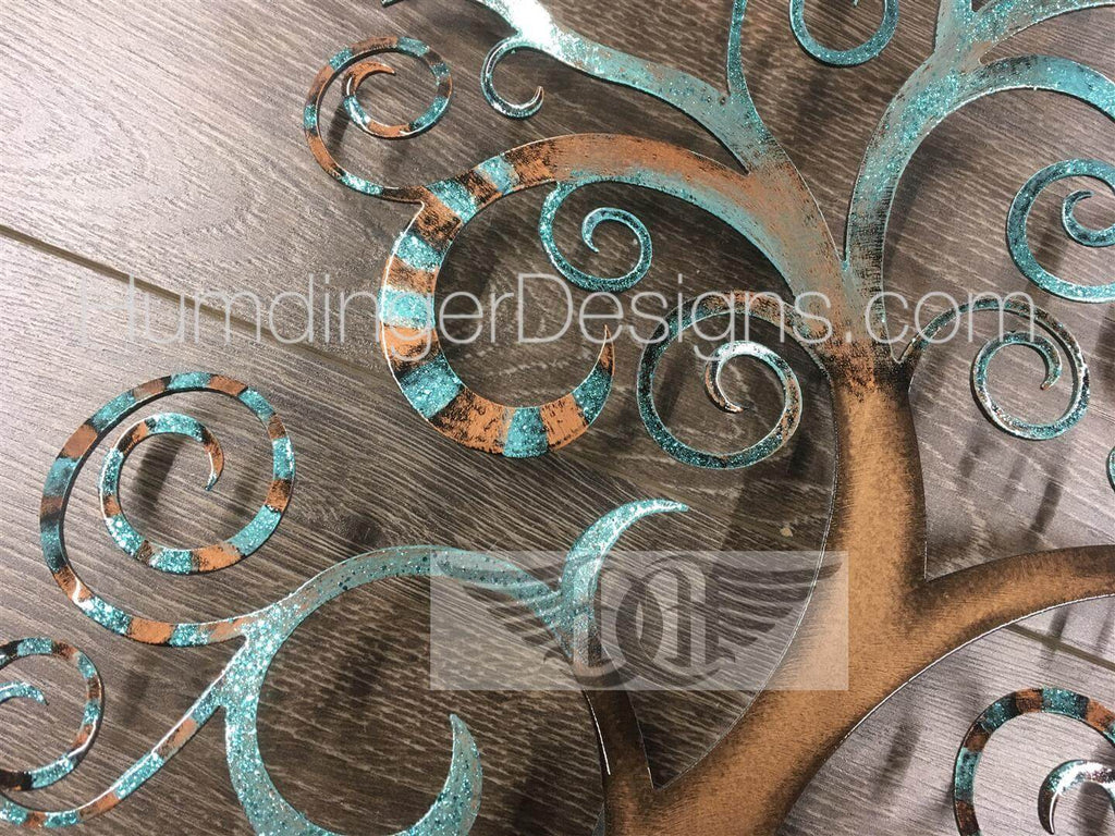 Swirly Tree (Copper and Teal Stripes) - Humdinger Designs