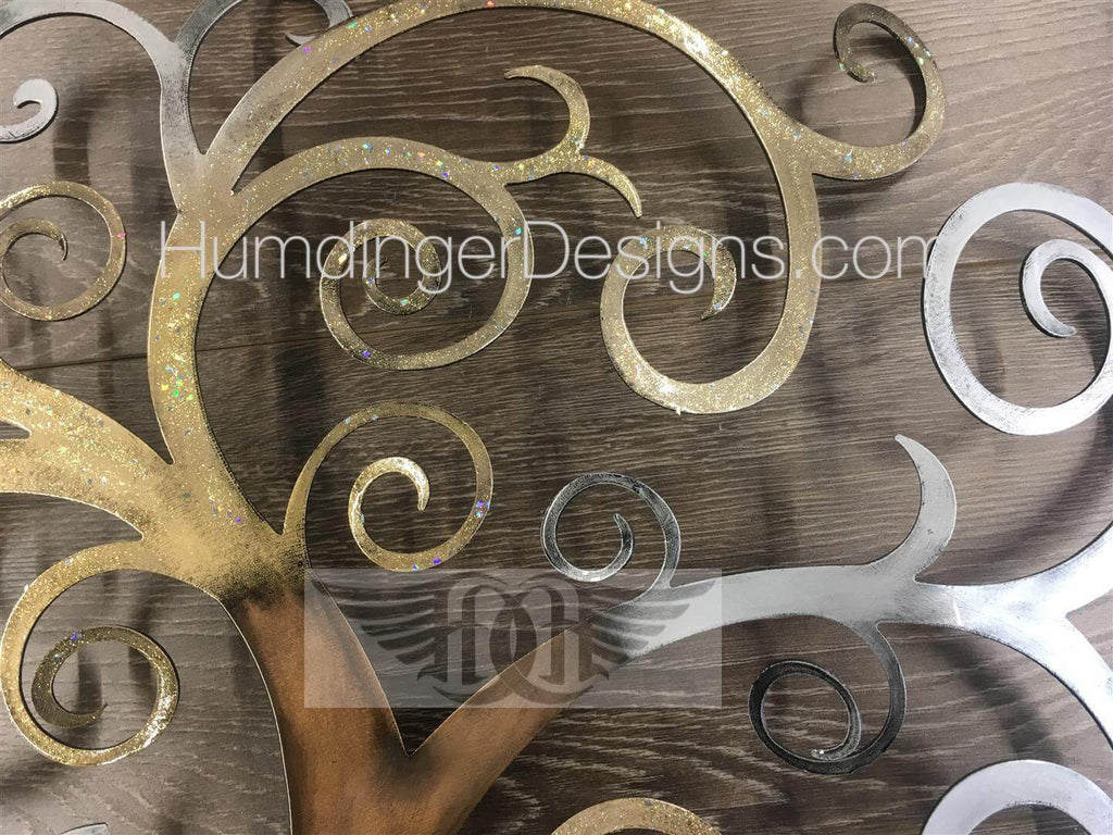 Swirly Tree (Gold and Silver Sparkle) - Humdinger Designs