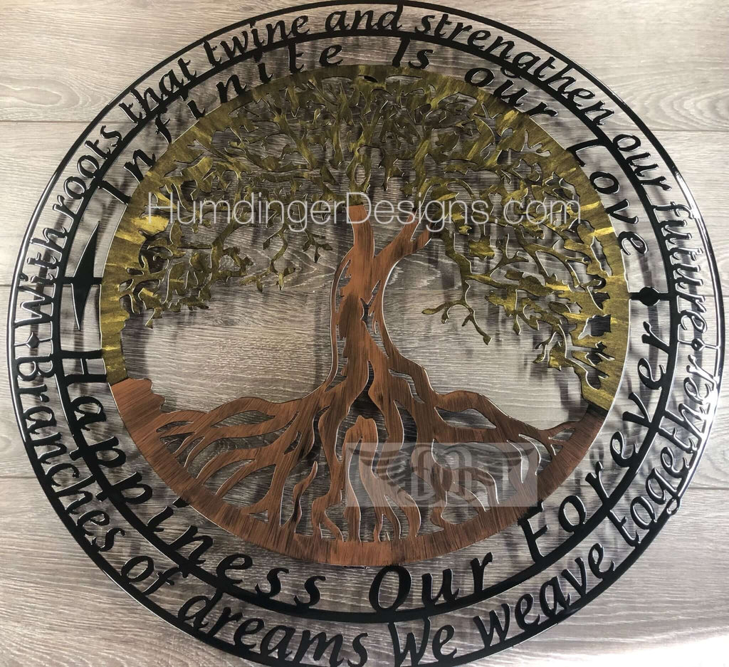 Tree of Life with Infinity Tree Poem (Hand Painted - One Piece) - Humdinger Designs