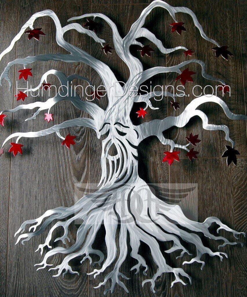 Weirwood Tree Silver with Red Leaves - Humdinger Designs