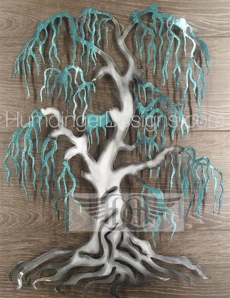 Willow Tree (Silver Trunk Teal Sparkle) - Humdinger Designs